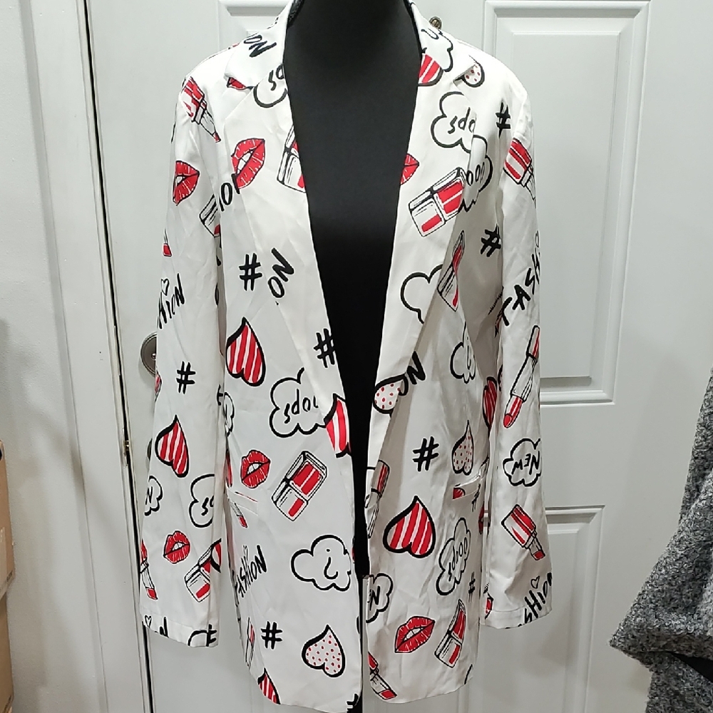 Trendy Graphic Print Women's Blazer